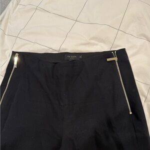 Ted Baker Black Trousers with Silver Zipper Details